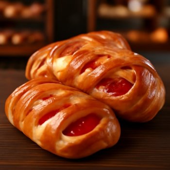 Булочка Сеточка с творогом и малиной 2 кг